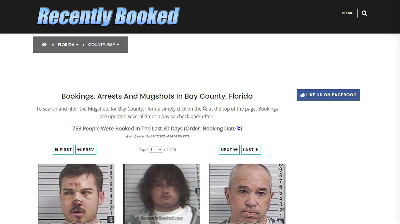 Bookings, Arrests and Mugshots in Bay County, Florida - Recently Booked